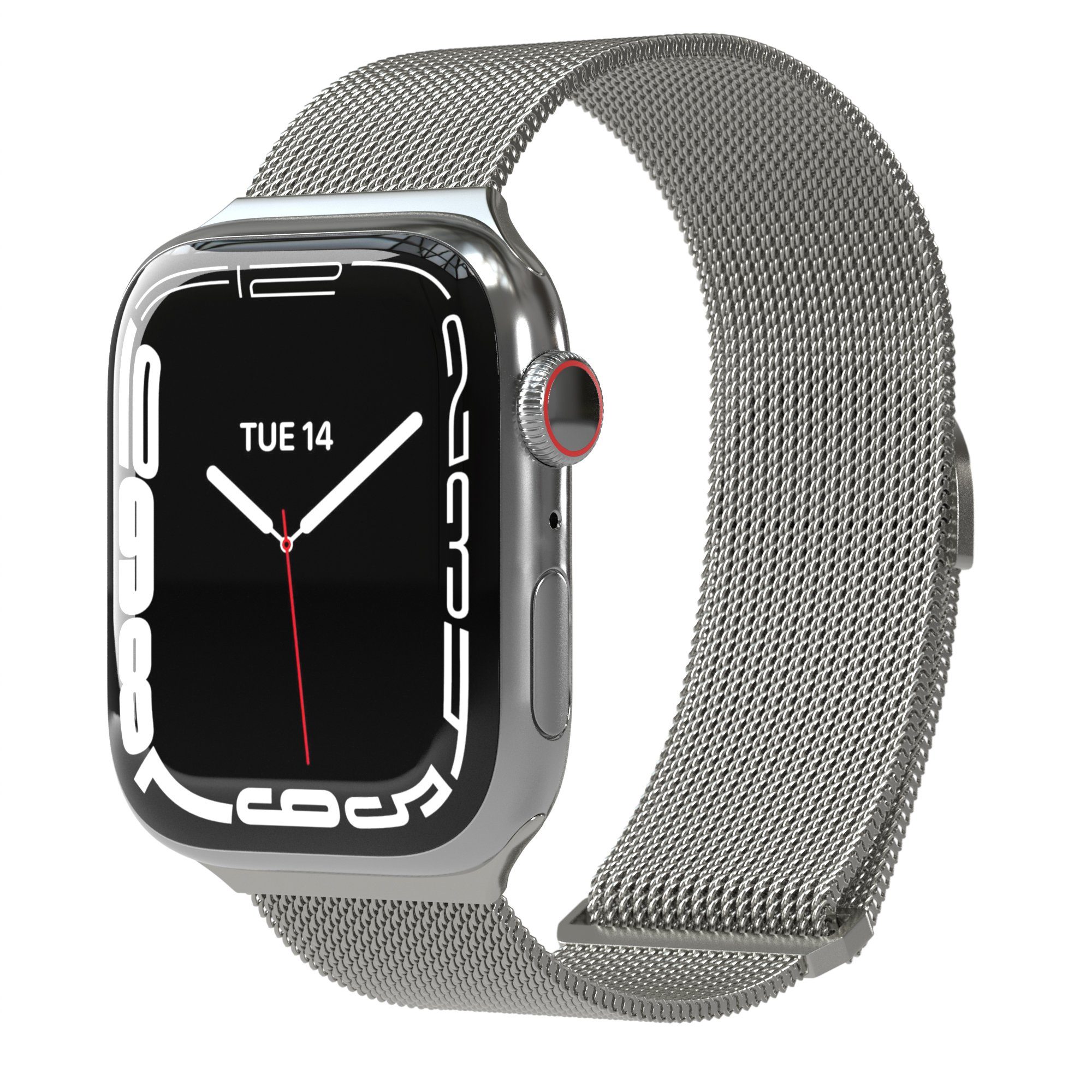 EAZY CASE Uhrenarmband Metall Band für iWatch 10 9 8 7 6 5 4 3 2 SE Ultra, Ersatzarmband aus Edelstahl Series 42mm - 49mm Magnetisch Silber