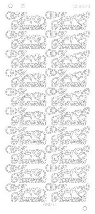 H-Erzmade Aufkleber Konturensticker Sticker Zur Hochzeit Platinum - si