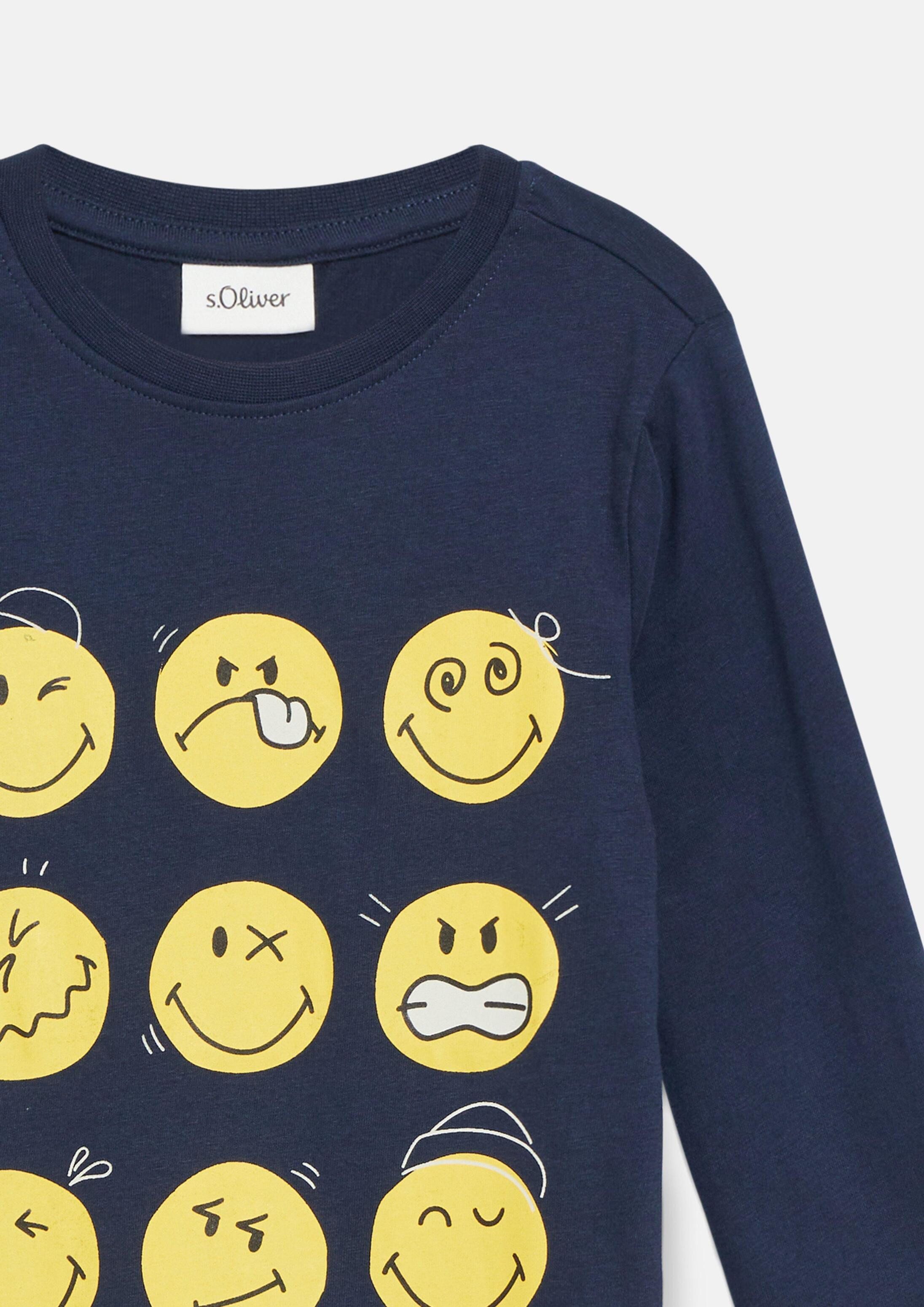 s.Oliver Langarmshirt T-Shirt Smiley® Longsleeve mit Front- und Ärmelprint – Bild 4 von 4
