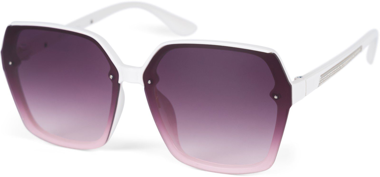 styleBREAKER Sonnenbrille (1-St) Getönt Gestell Weiß / Glas Violett Verlauf