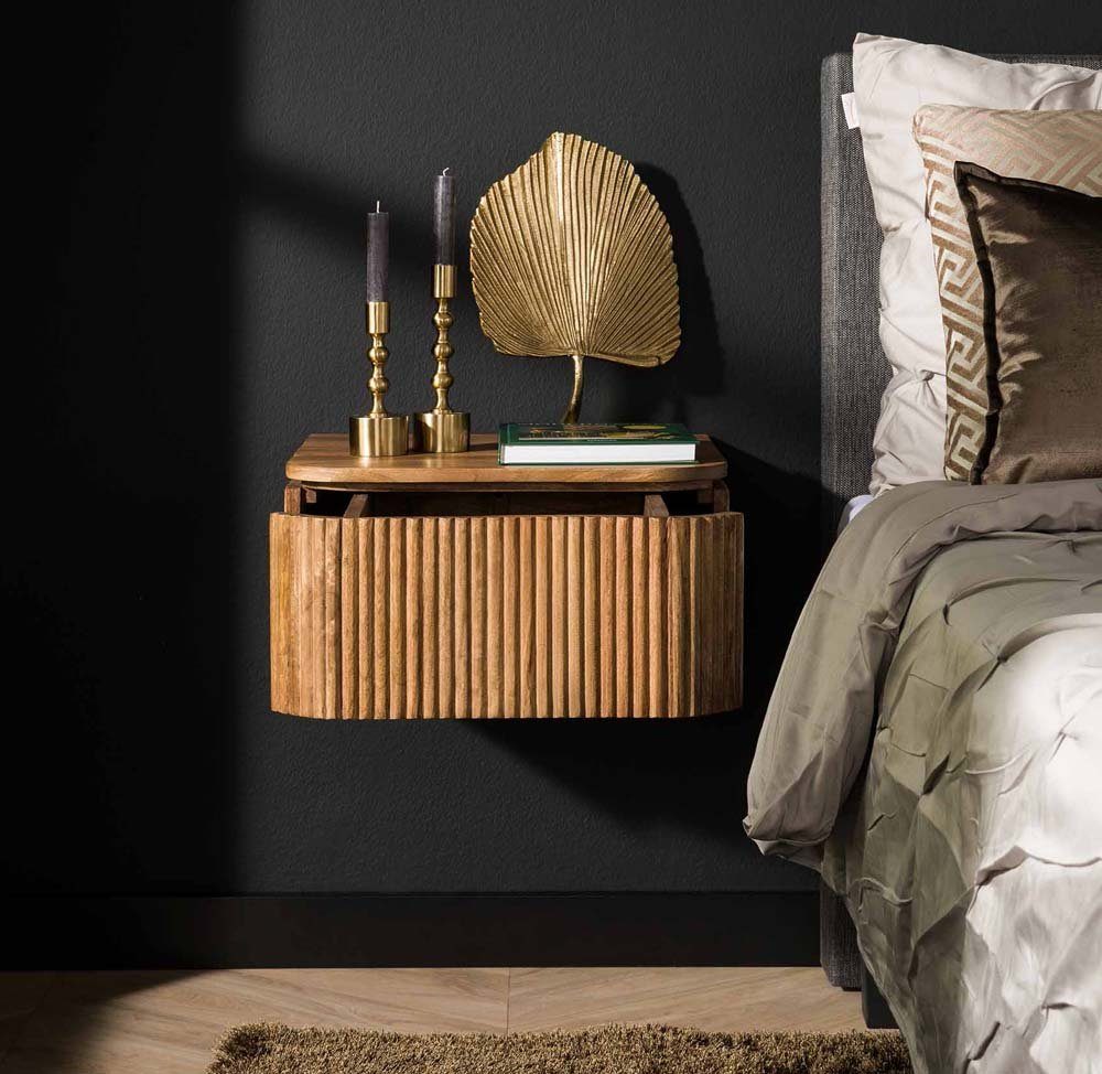 Maison ESTO Nachttisch SWELL hängend mit Ablage Mangoholz Nachtschränkchen günstig online kaufen