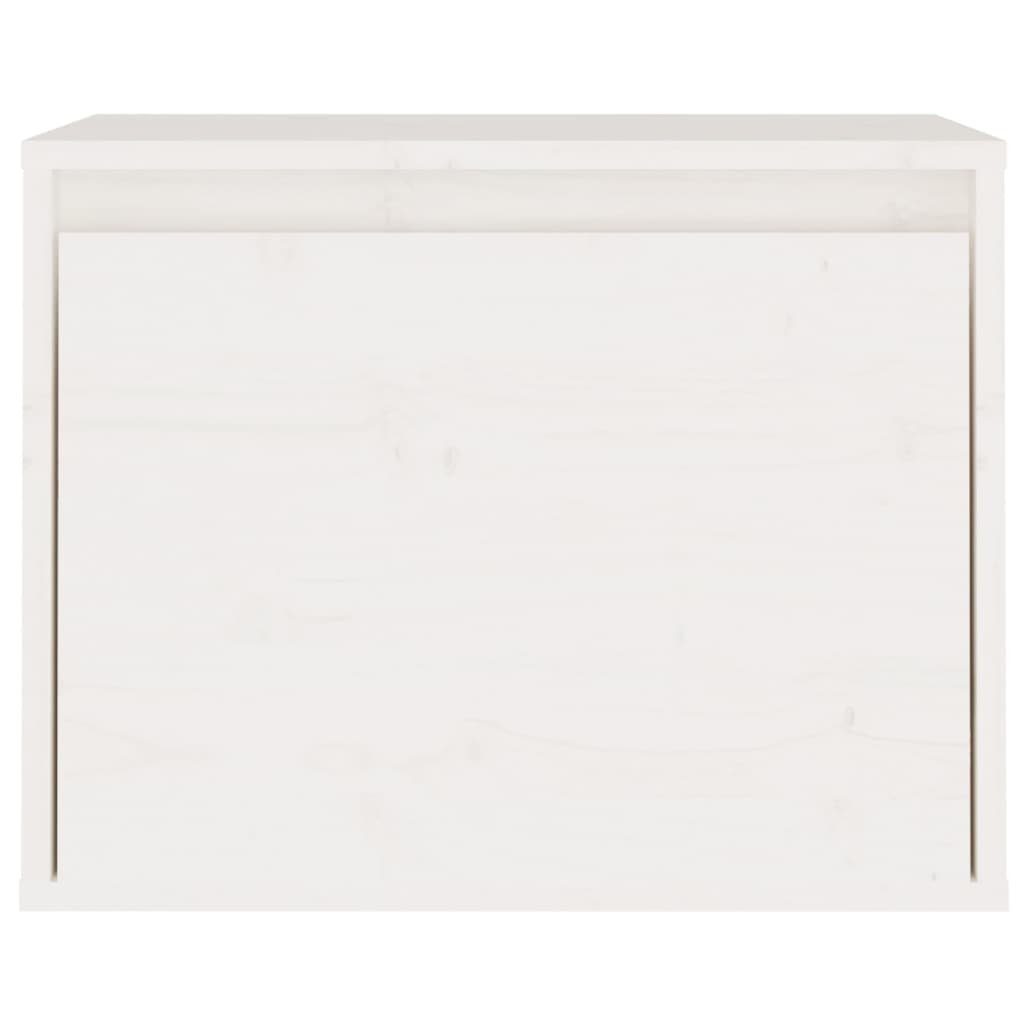 Massivholz vidaXL 45x30x35 Weiß Kiefer Schränkchen Wandschrank cm Regal