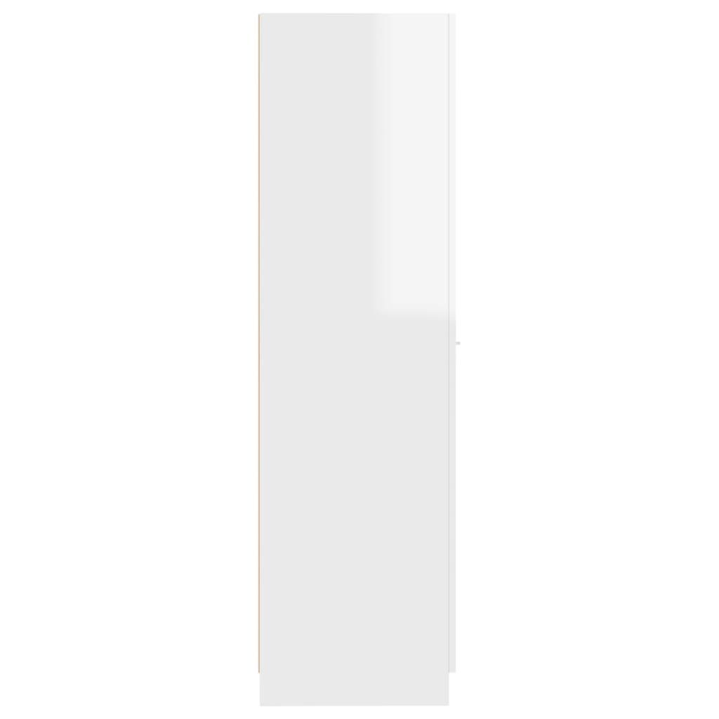 cm Hochglanz-Weiß Apothekerschrank vidaXL Holzwerkstoff (1-St) 30x42,5x150 Fächerschrank