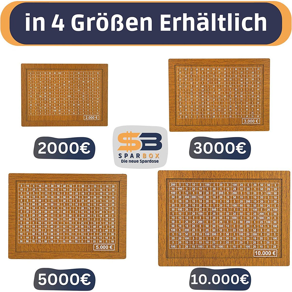 Zahlen, und (2000-tlg), mit ankreuzen XDeer Kinder Holz Sparziel Spardose zum Sparbüchse SparBox für Spardose Holzkiste Sparbüchse