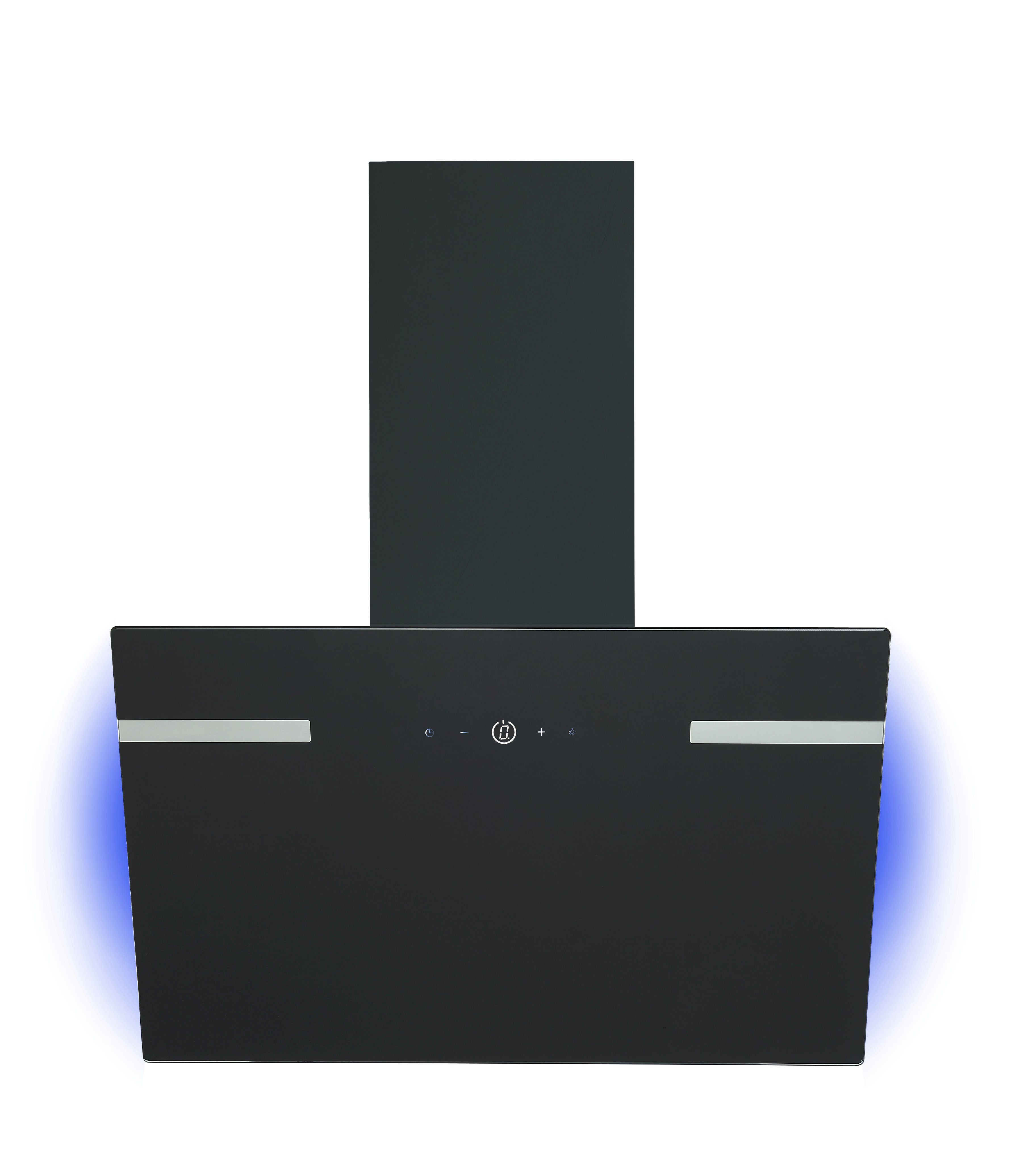 Wandhaube 60cm Schwarz Glasschirm LED Beleuchtung inkl. Aktiv-Kohlefilter