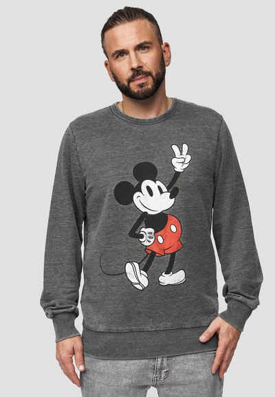 Recovered Sweatshirt Disney Mickey Peace Pose GOTS zertifizierte Bio-Baumwolle