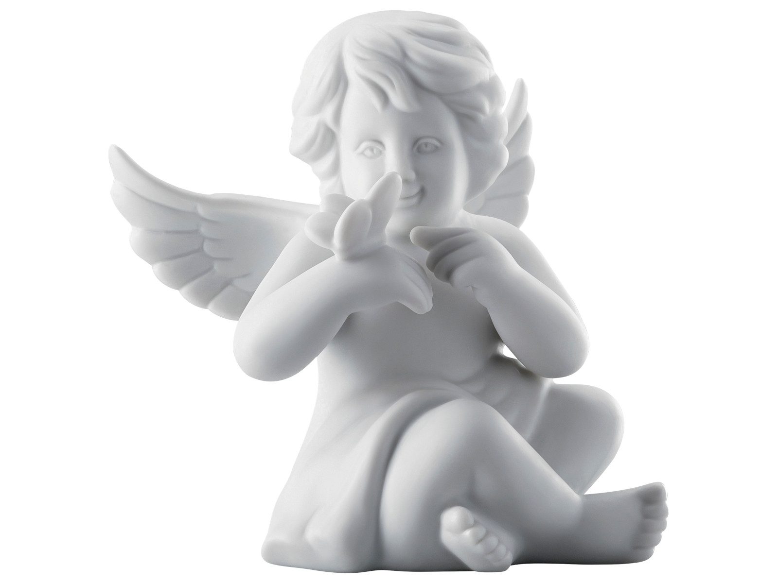 Rosenthal Dekofigur Engel mittel Weiss matt Engel mit Schmetterling, Figuren