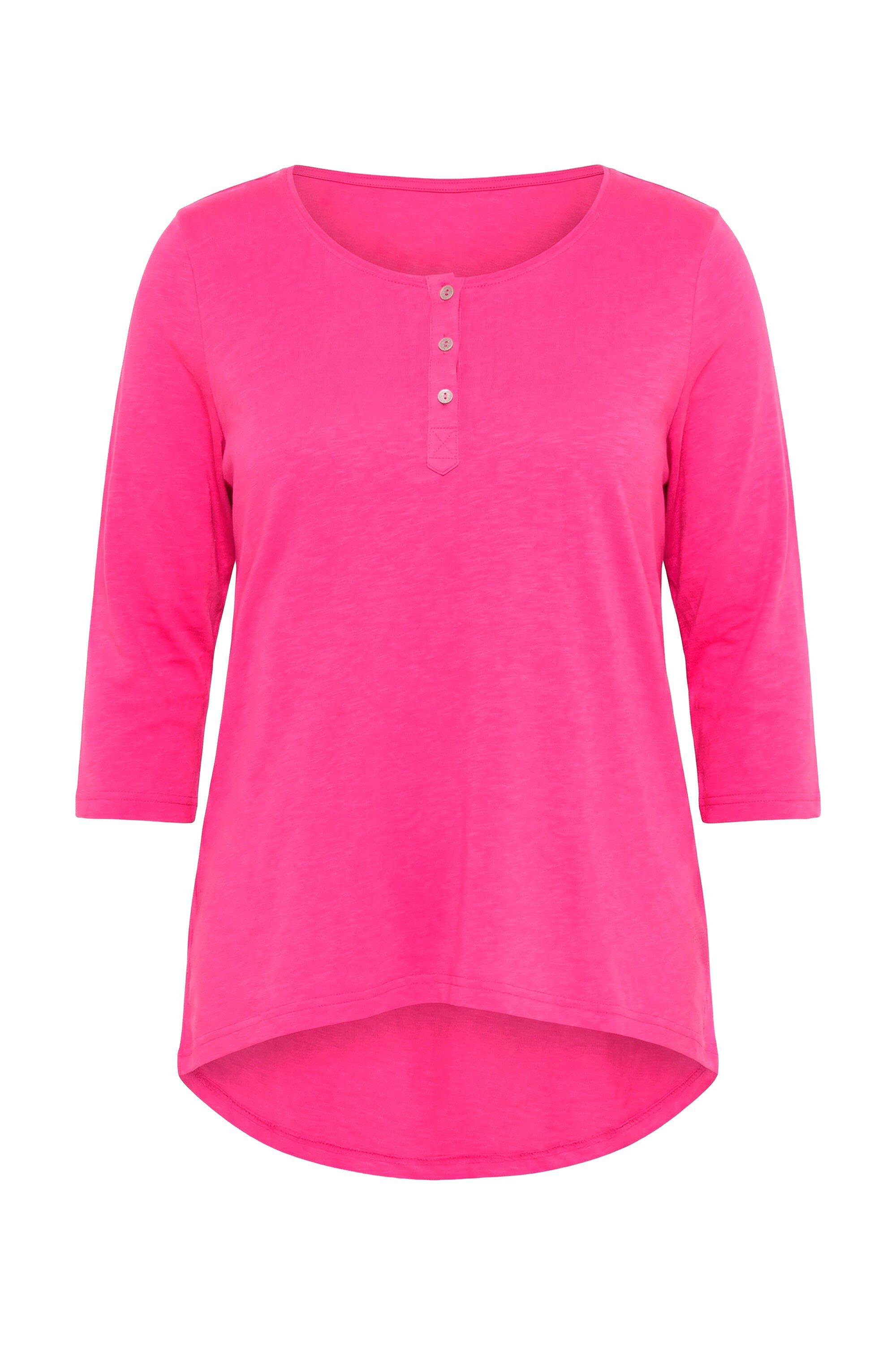 Angel of Style T-Shirt T-Shirt A-Linie Henley Knopfleiste 3/4-Ärmel günstig online kaufen