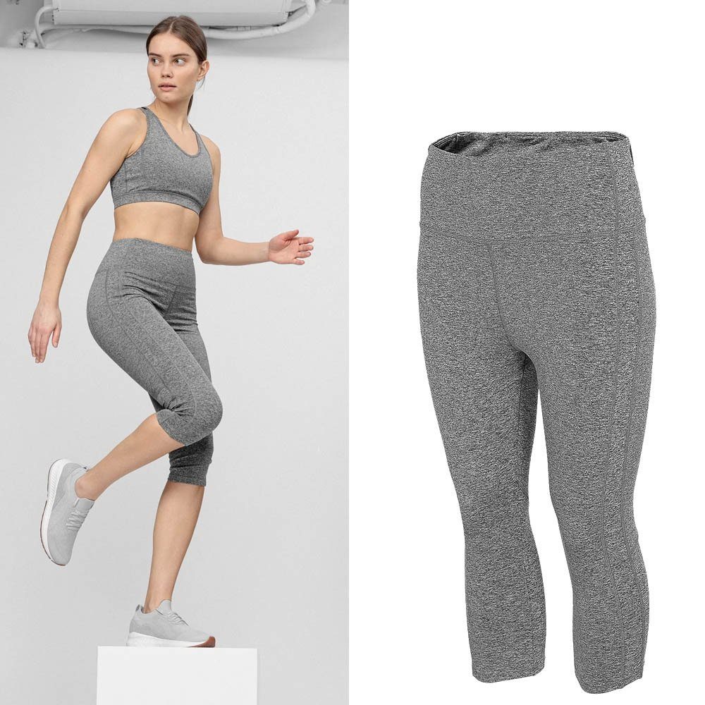 4F Leggings 4Fdry - Damen 3/4 Sport Leggings - grau melange