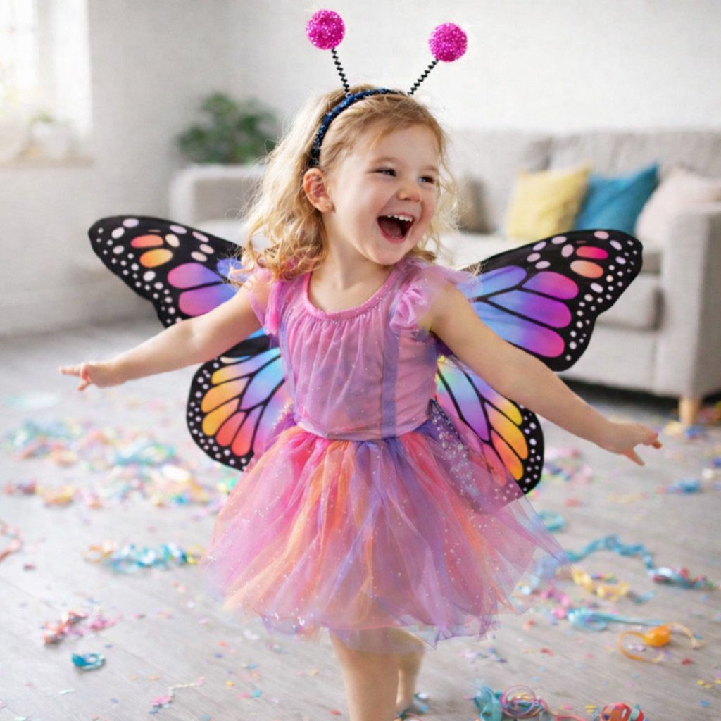 TK Gruppe Kostüm Haarreif Schmetterling Bommel Wackel Alien Fühler Fasching & Karneval