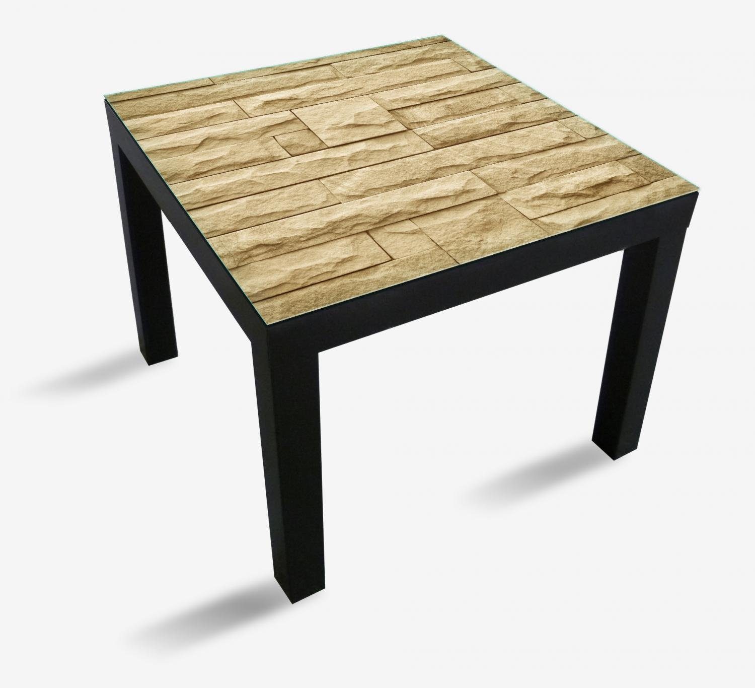 Ikea gelb Tischplatte St), Steinwand Wallario Tisch geeignet (1 für Lack
