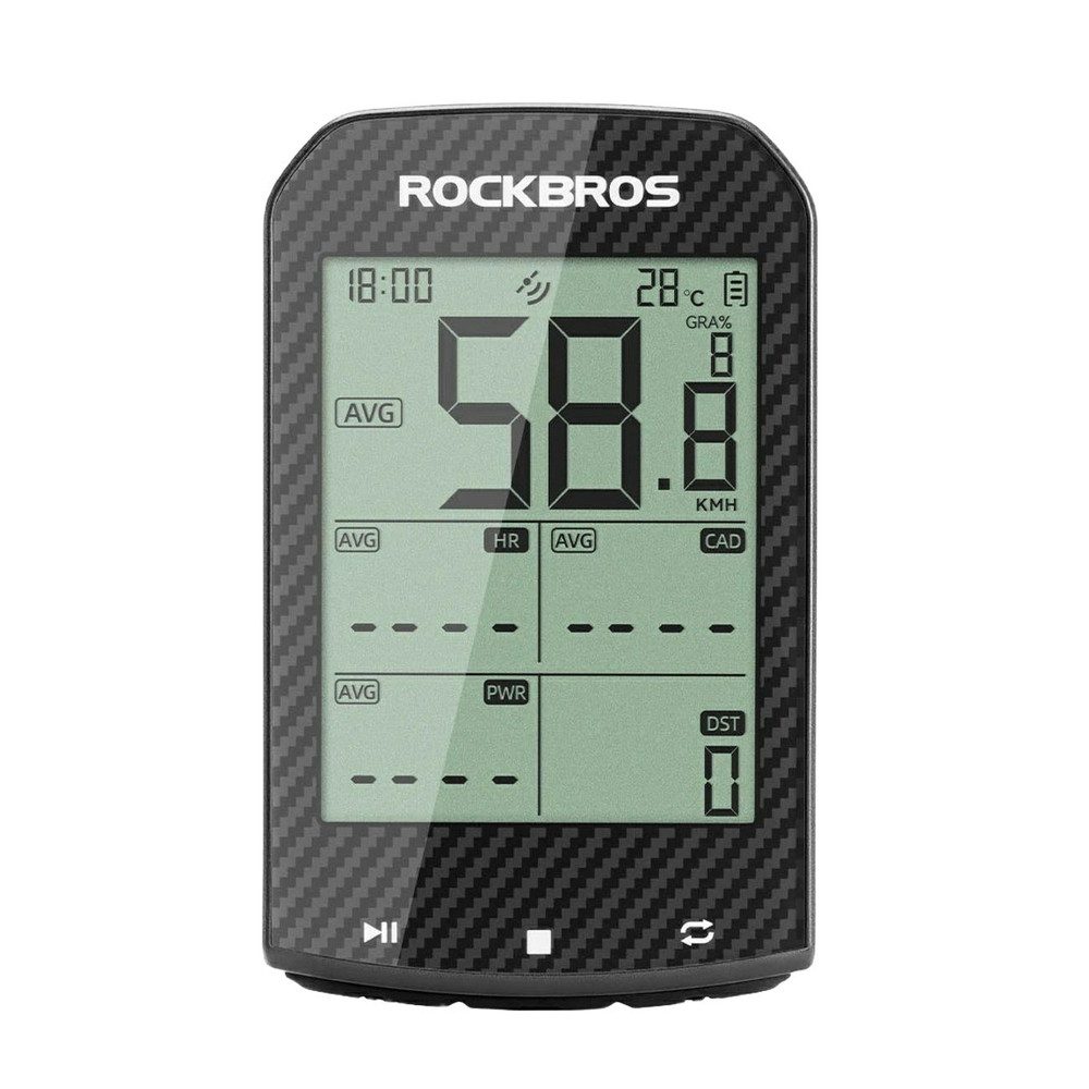 ROCKBROS Fahrradcomputer Fahrradtacho Radcomputer Tourennavigation (Spar-Set, 1-St., 9 x 5, 5 x 2 cm leicht), GPS, Bluetooth 5.0, ANT+, 70 h Akku, IPX6