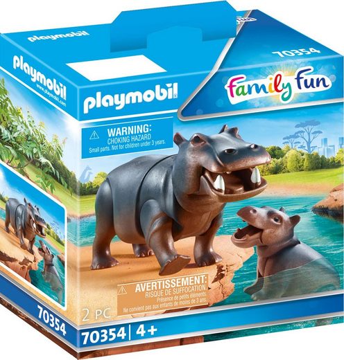 Playmobil® Konstruktions-Spielset »Flusspferd mit Baby (70354), Family Fun«, (2 St), Made in Europe