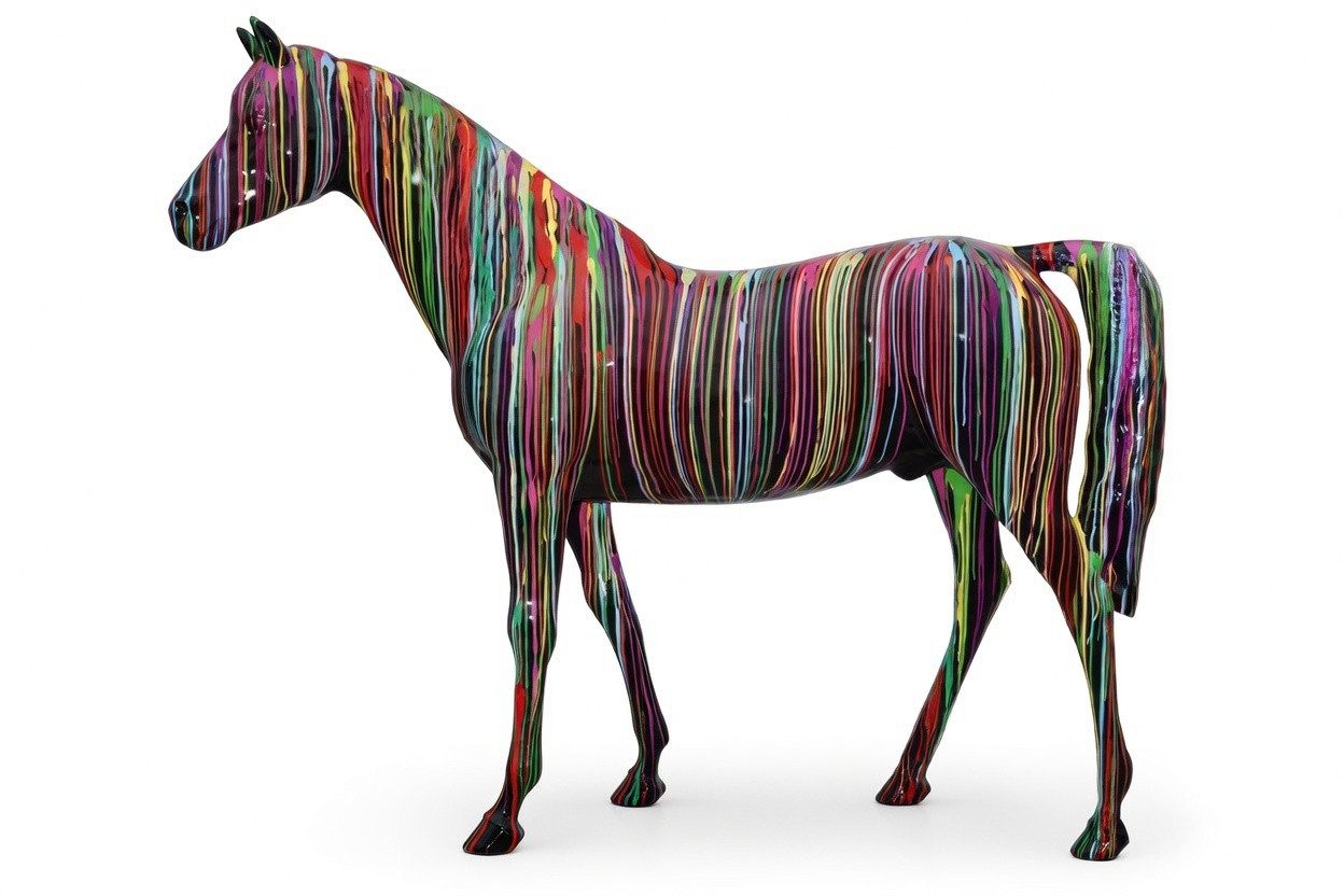 JVmoebel Tierfigur Pferdefigur aus Keramik mit gestreiftem Design, Made in Europa
