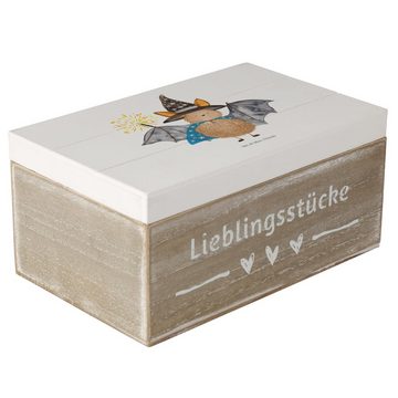 Mr. & Mrs. Panda Dekokiste 19 x 12 cm Fledermaus Zauberer - Weiß - Geschenk, Erinnerungskiste, S (1 St), Hochwertiges Holzfaser