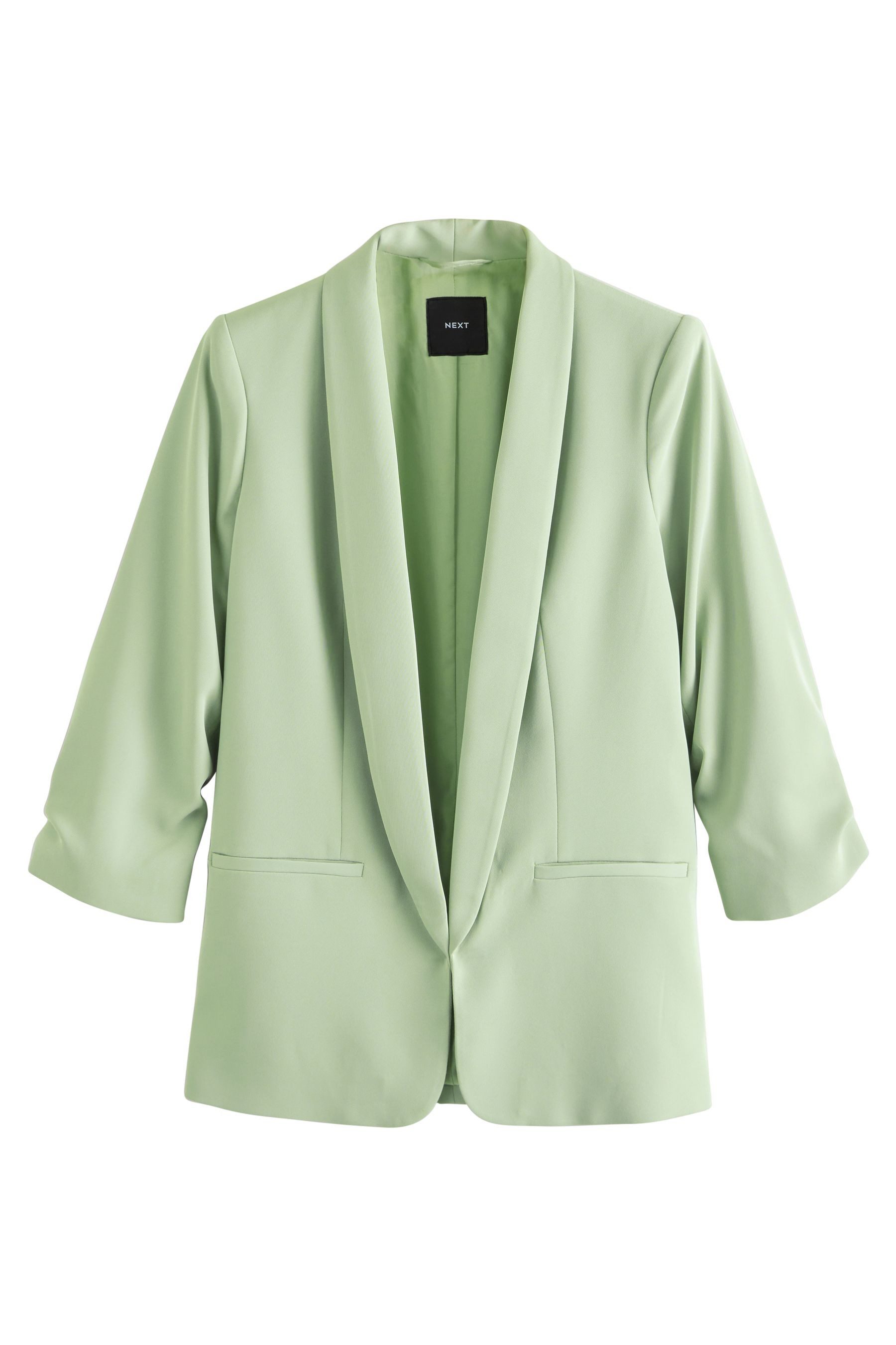 Next Jackenblazer Relaxed Fit Blazer mit Raffärmeln und Vichykaros (1-tlg) günstig online kaufen