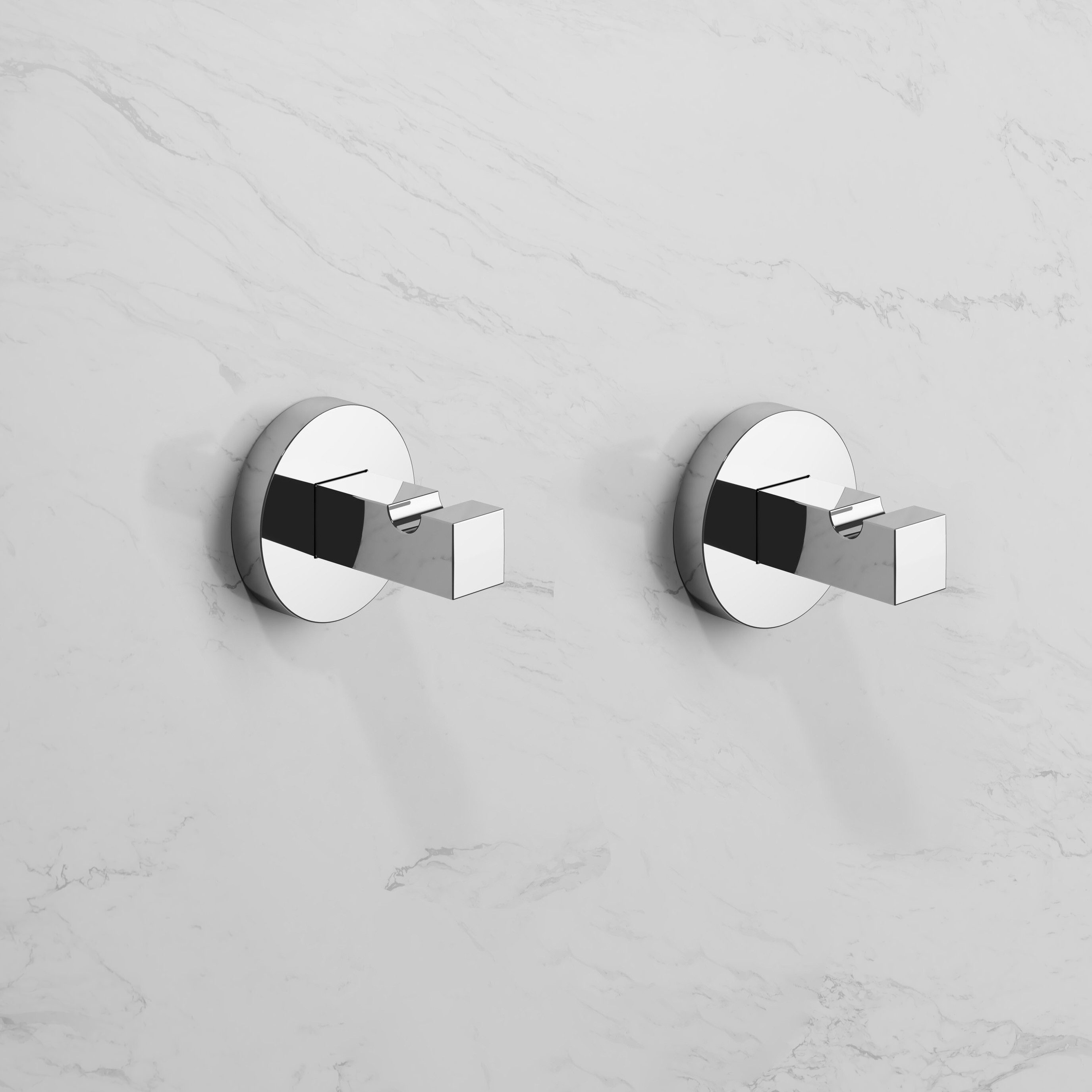 Keuco Handtuchhaken Edition 90 2er Set, (Set), aus Metall, verchromt, für Handtücher und Bademäntel, Wandmontage
