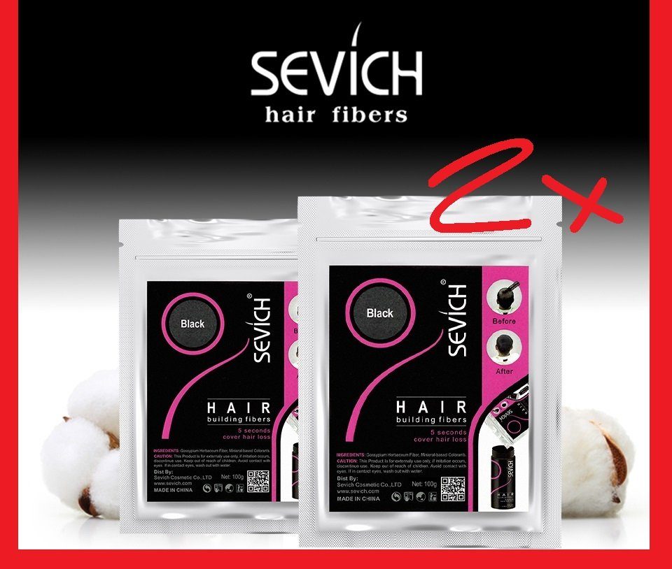 SEVICH Haarpuder Premium Streuhaar Schütthaare Haarverdichter Fibers Haarauffüllpuder, 2-tlg., Natürlich aussehende Haarfasern für volles Haar in Sekunden