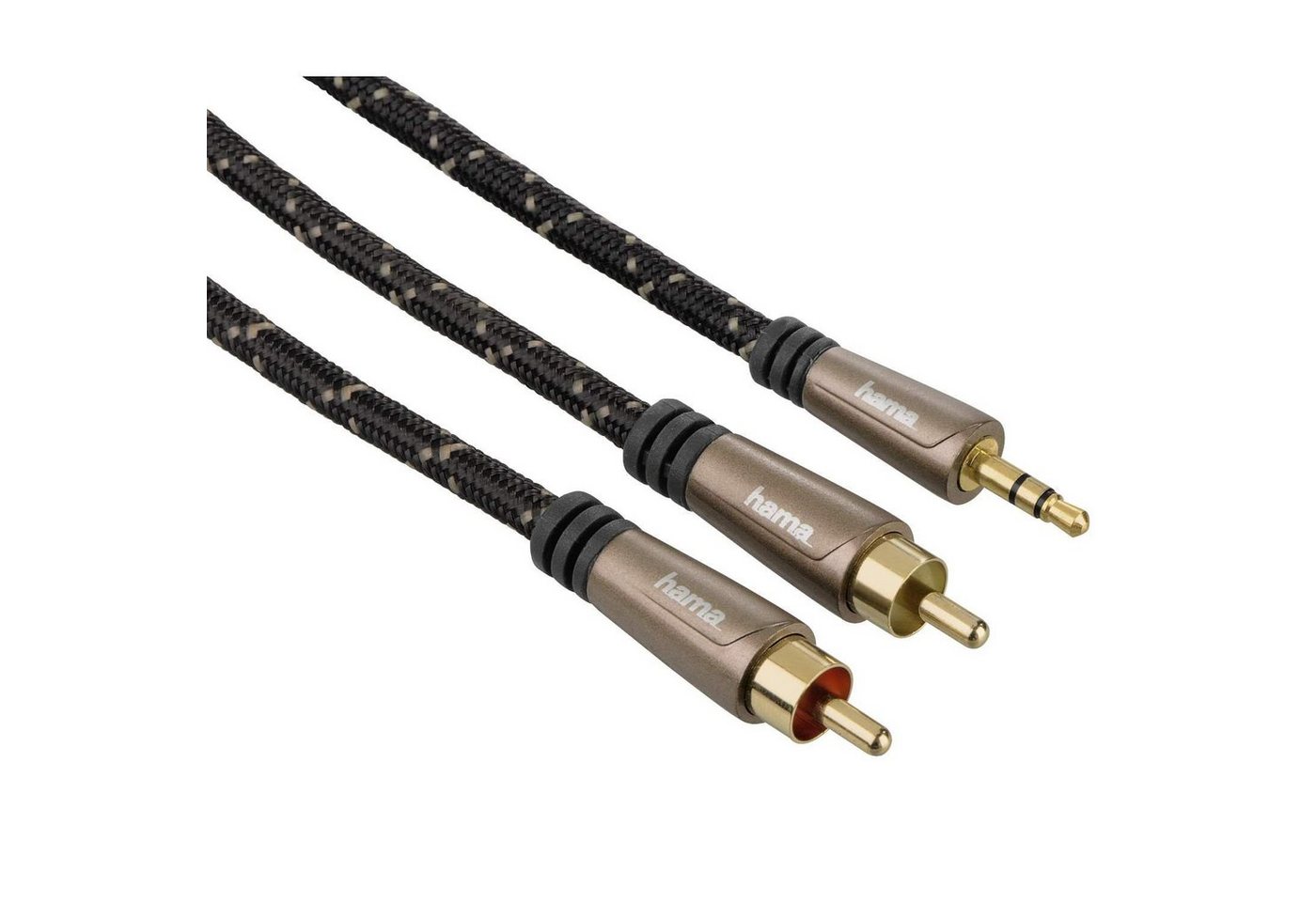 Hama HQ 3m Audio Adapter-Kabel AUX vergoldet Audio-Kabel, 3,5-mm-Klinke, RCA-Stecker, Keine (300 cm), 3,5mm Klinken-Stecker auf 2x RCA Cinch-Kabel, vergoldet, für Handy etc