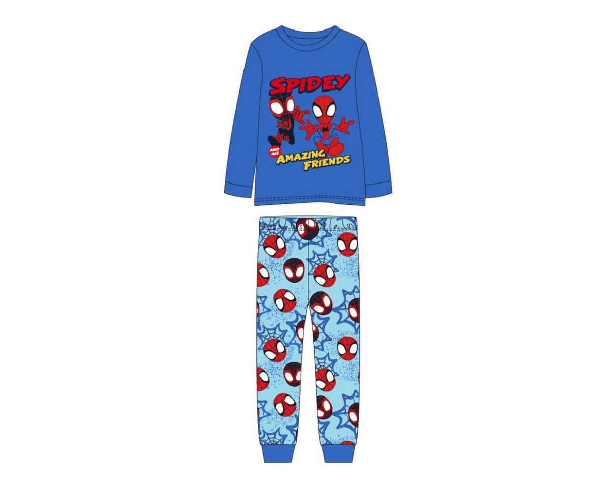 Cerda Schlafanzug Spidey Kinder Pyjama Set langarm, Baumwolle Jersey