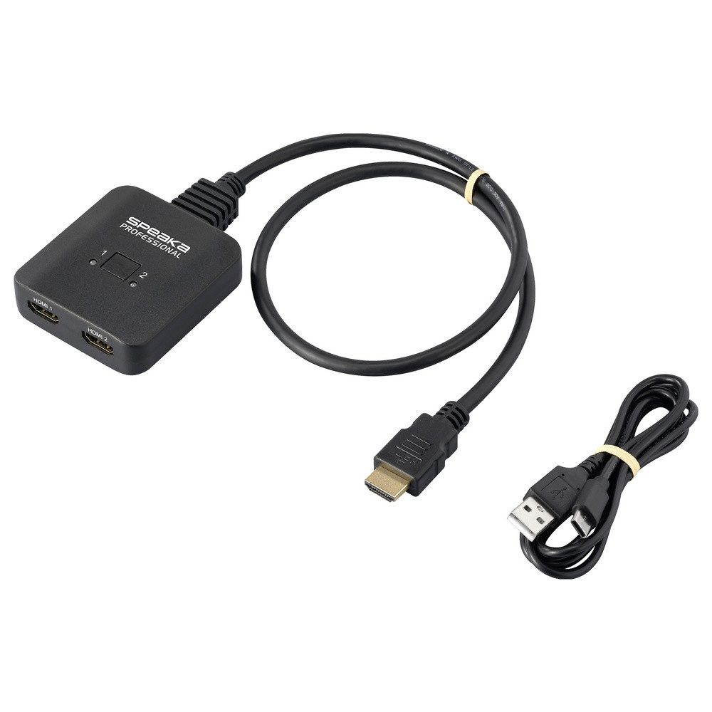 SpeaKa Professional SpeaKa Professional SP-HDMIBS-100 2 Port HDMI-Switch Ultra HD-fähig, b Netzwerk-Adapter – Bild 5 von 5