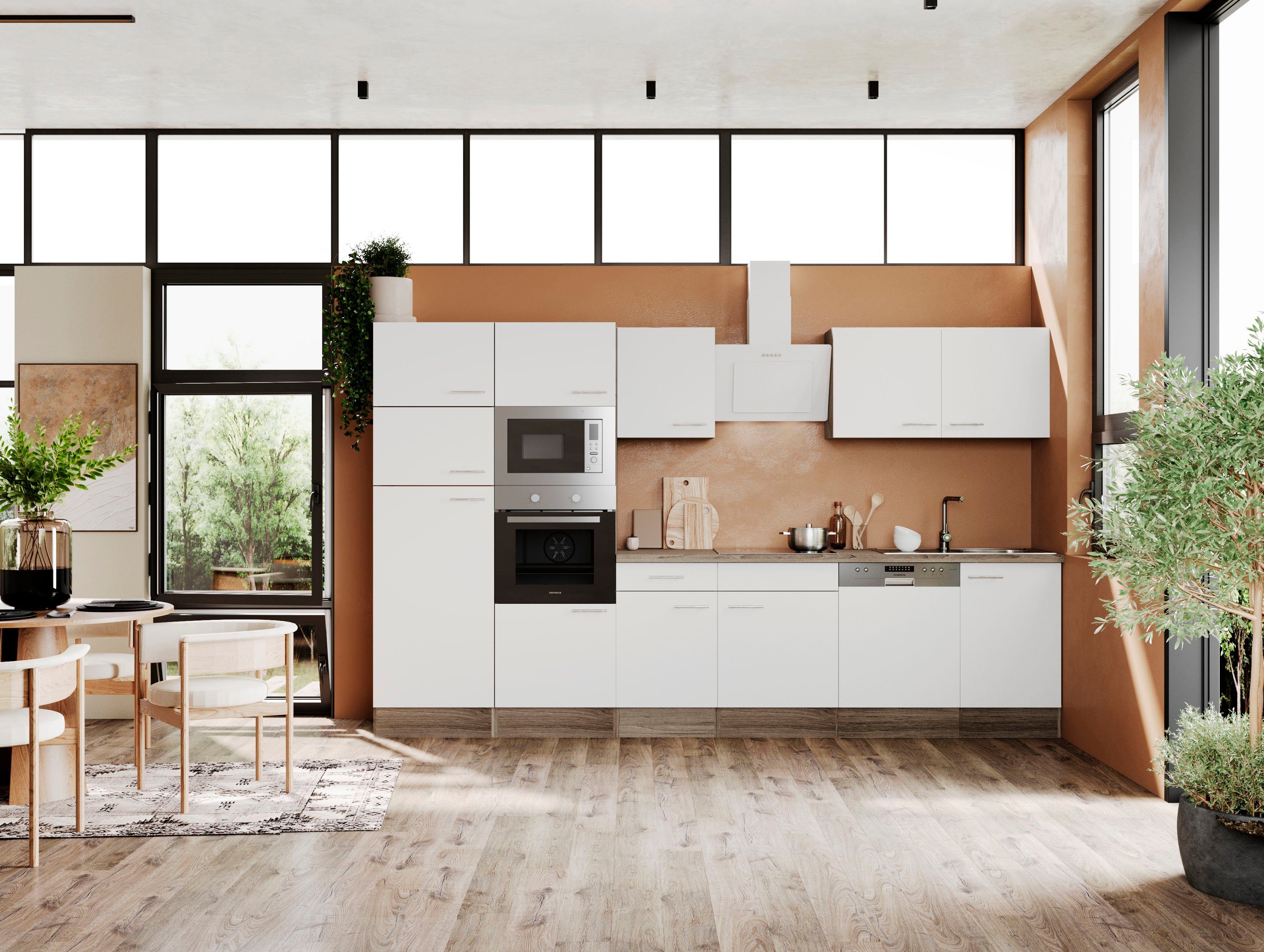 RESPEKTA Küchenzeile Oliver, Breite 340 cm, wechselseitig aufbaubar günstig online kaufen