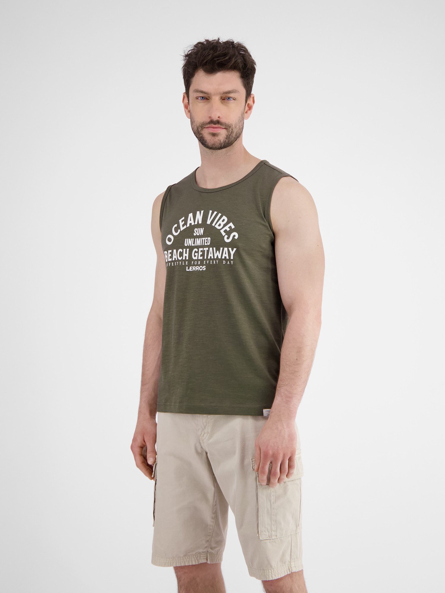 LERROS Muskelshirt Herren Tanktop mit Brustprint