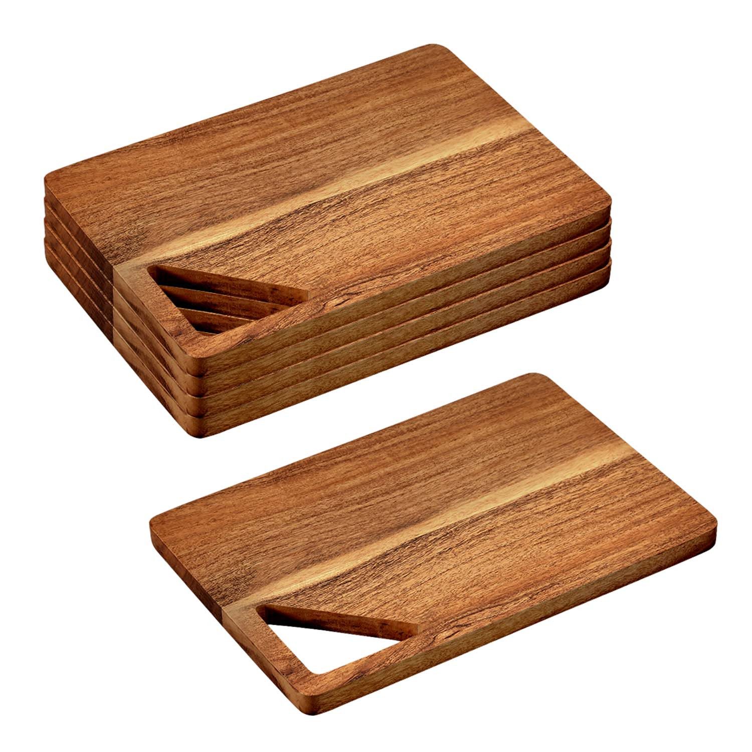 Kesper Frühstücksbrett 5 Stück Schneidebrett, Akazie - 28 x 19cm, Holz, (5-St), mit komfortablen Griffloch
