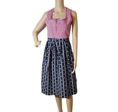 Jobeline Dirndl 22517 Jobeline kurz blau-rot-weiß blau gemusterte Schürze