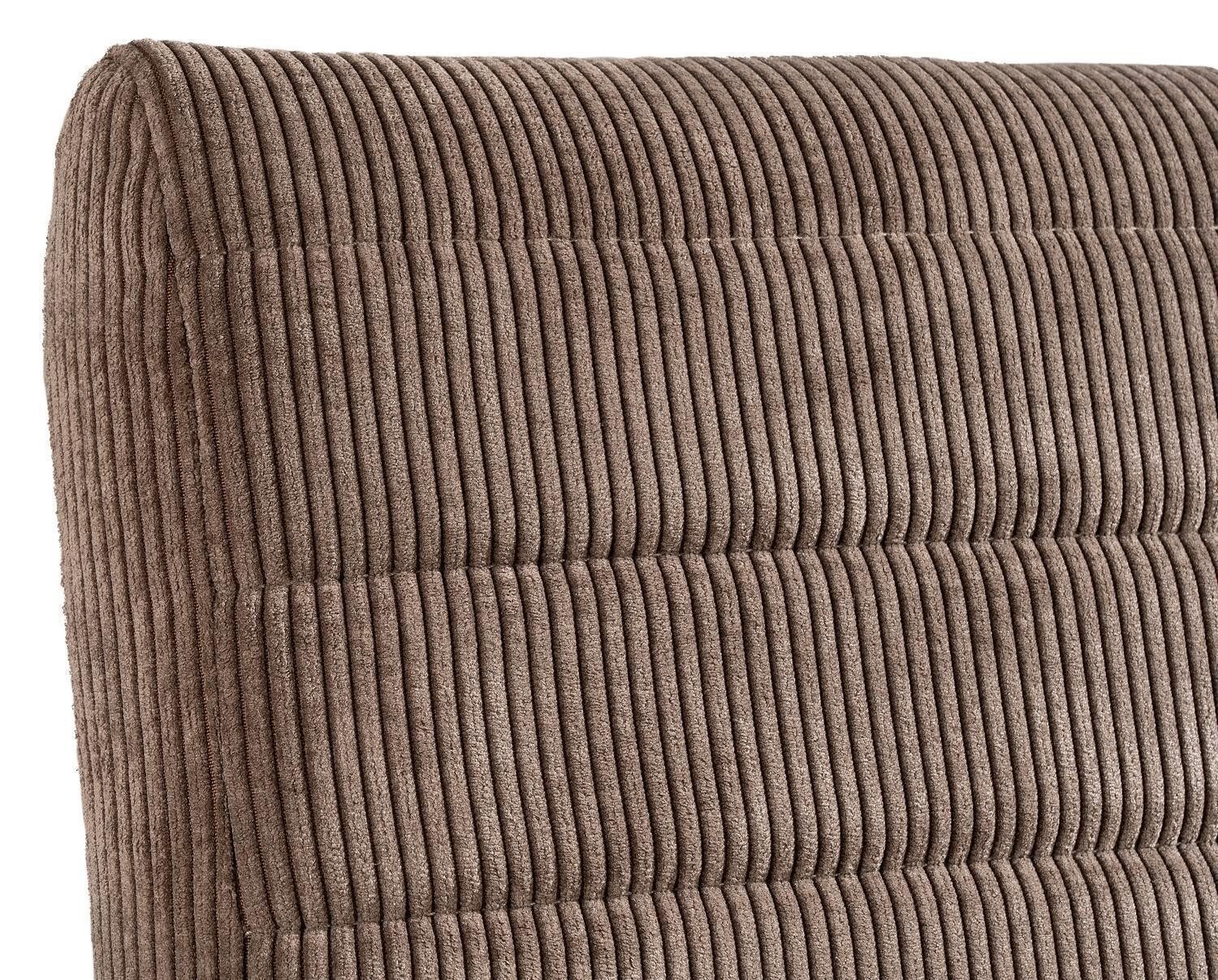 Home4You Freischwinger Schwingstuhl, Braun, Cord, Metallgestell, mit Quersteppung