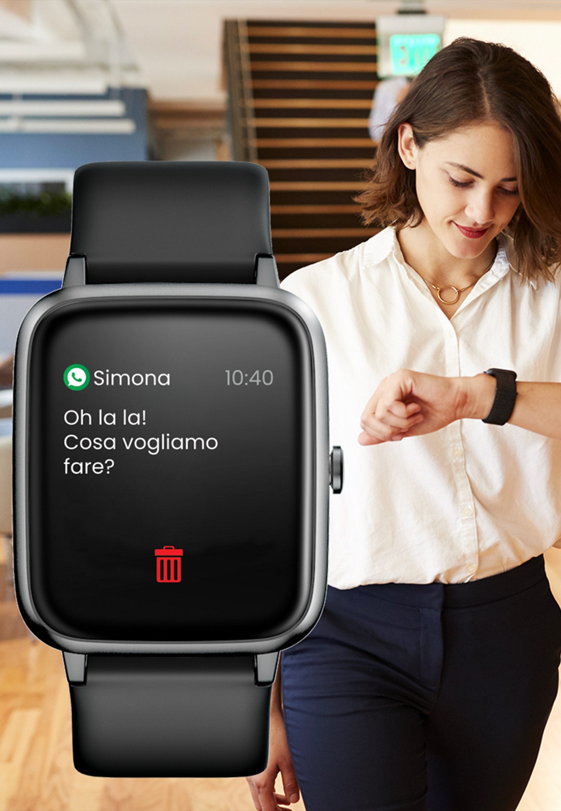 Techmade Smart Watch Move Silver Black Smartwatch (TechS) Set