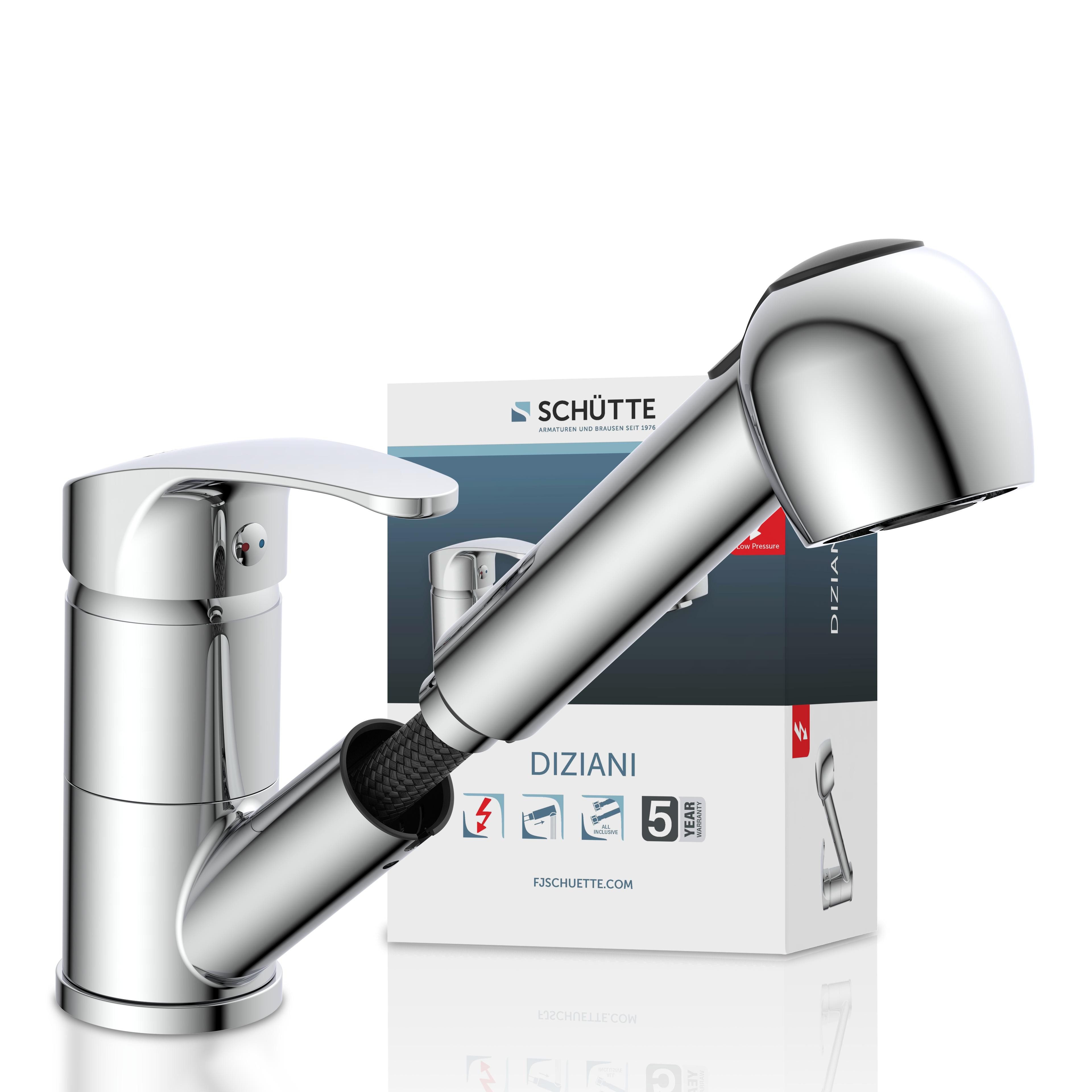 Schütte Spültischarmatur DIZIANI mit Geschirrbrause, Niederdruck, schwenkba günstig online kaufen