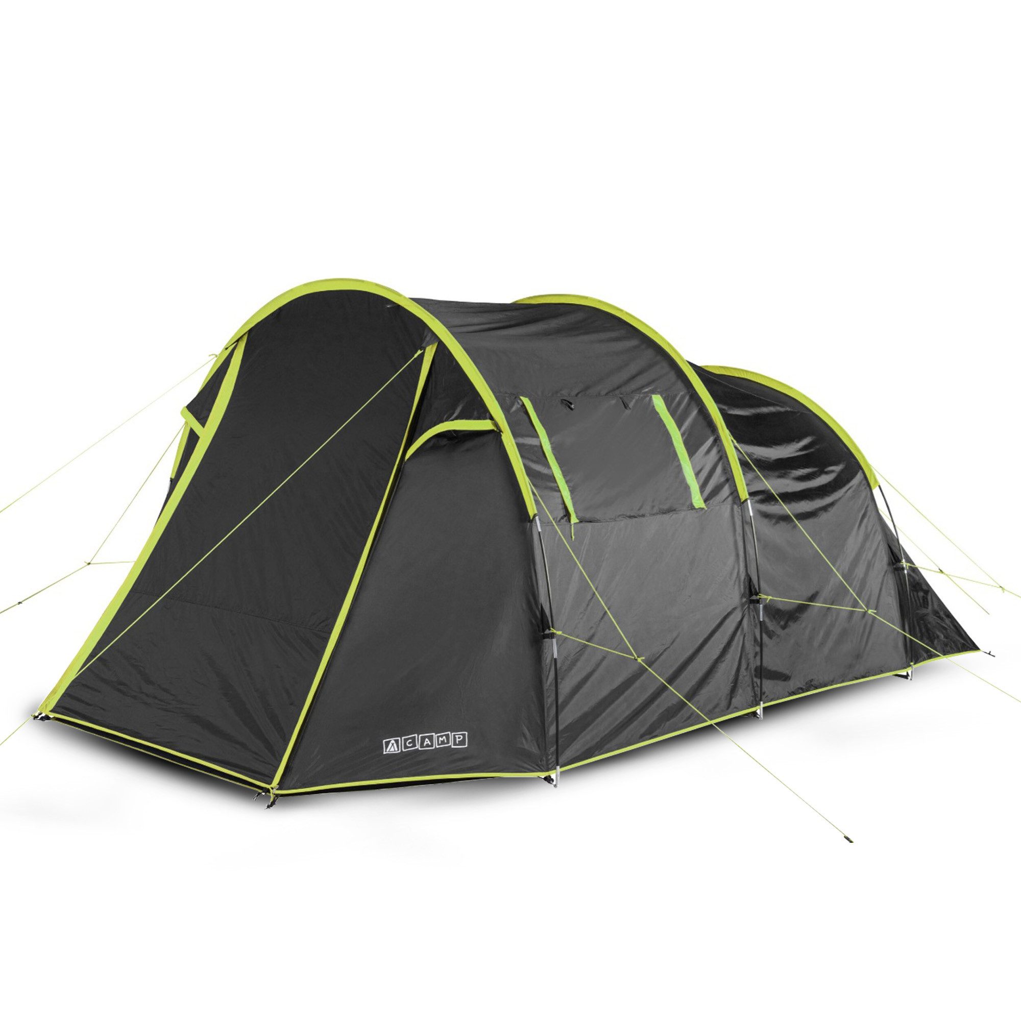 Bestlivings Tunnelzelt für die Familie, Personen: 4 (Zelt, Fiberglasstangen, Abspannleinen, Heringe, Transporttasche), Gruppenzelt mit Vorzelt für Camping, Outdoor & Festivals
