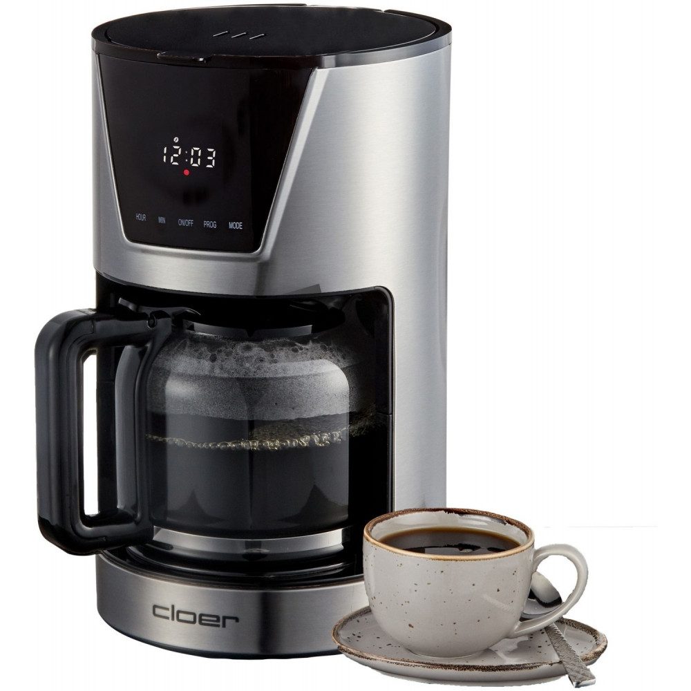 Cloer Filterkaffeemaschine 5257, Papierfilter, Elegantes Edelstahl-Design