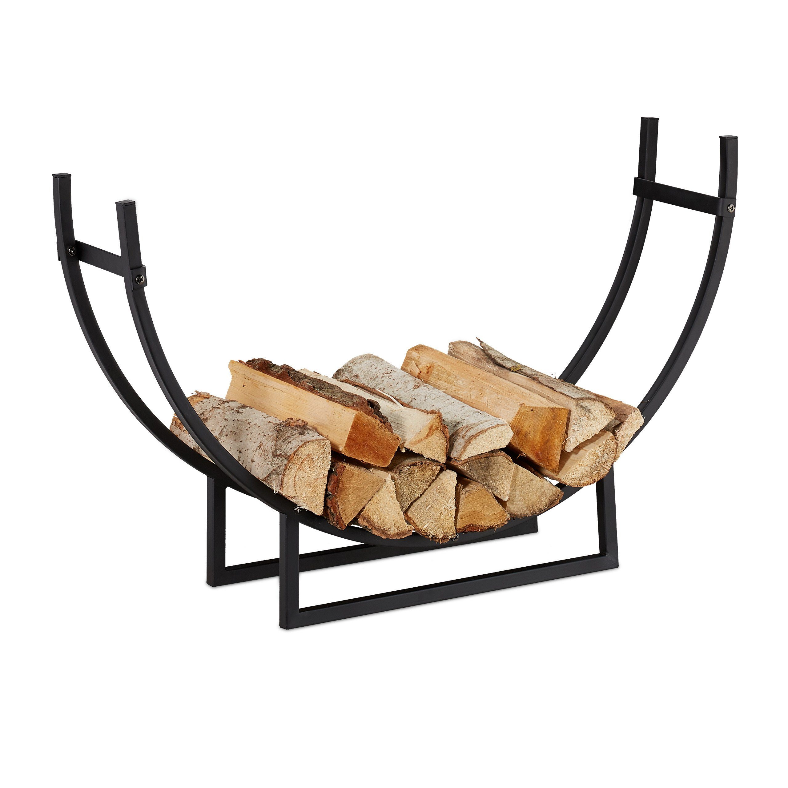 relaxdays Kaminholzregal halbrund, BxTxH:92x21x55 cm günstig online kaufen