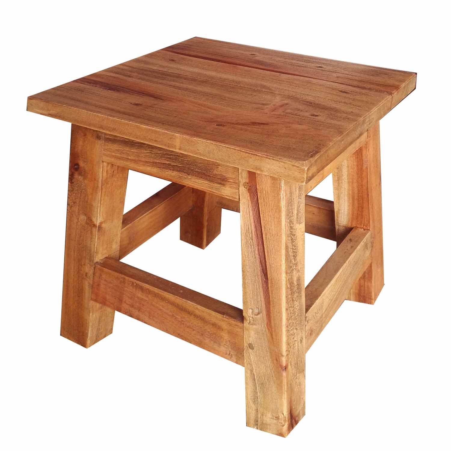 Casa Moro Табурети Fußhocker Aurora Vintage Табурети Sitzhocker Schemel klein (Vintage Holzhocker massiv), aus recyceltem Teak Holz gefertigt