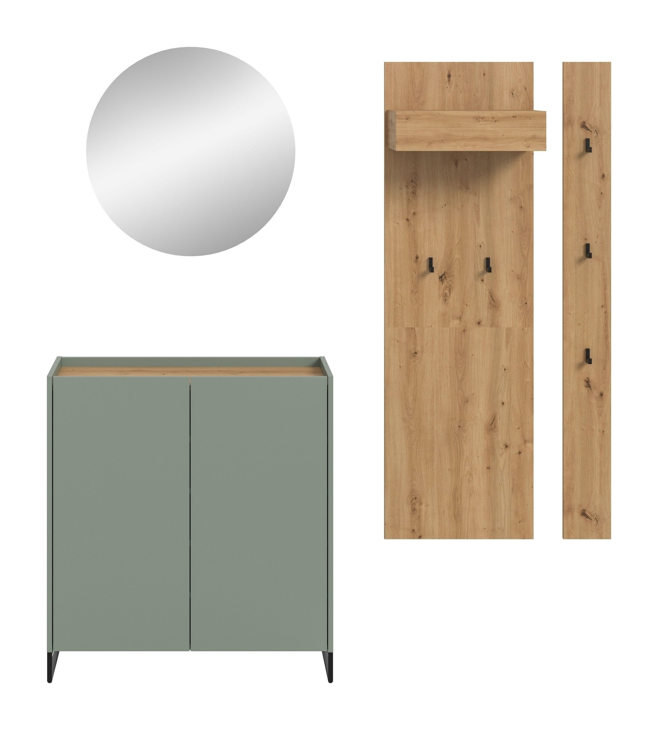 freiraum Garderoben-Set Drive, in Salbei - 197x206x32cm (BxHxT)
