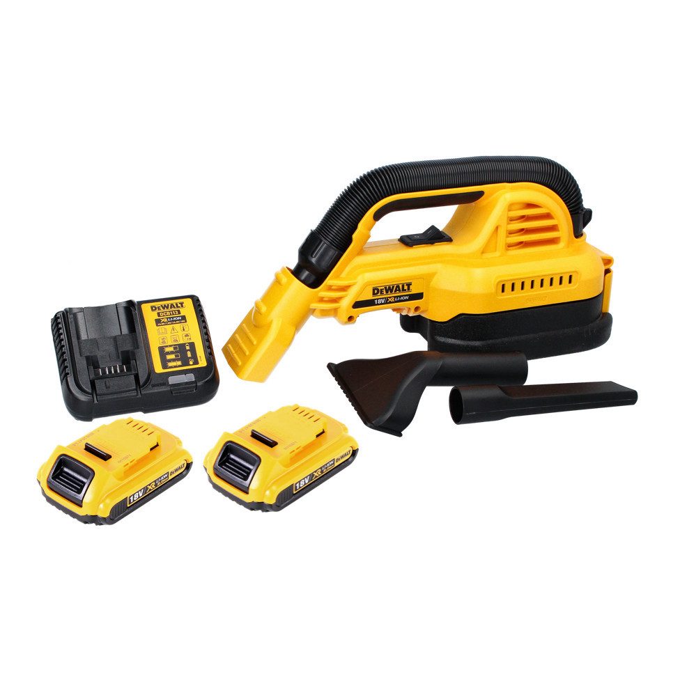 DeWalt Akku-Handstaubsauger DCV 517 D2 Akku Handstaubsauger 18 V 1,9 L + 2x Akku 2,0 Ah