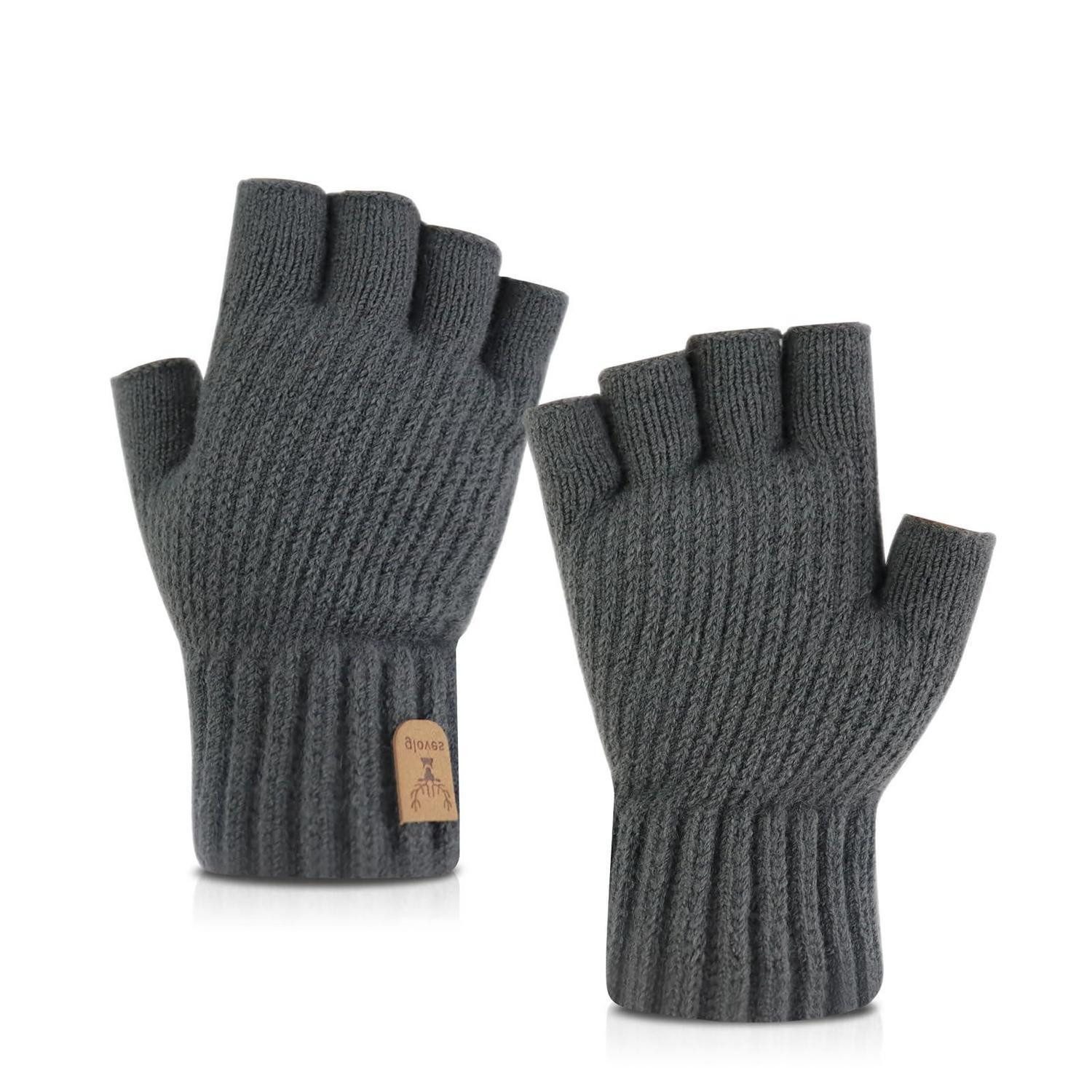 LuxusKollektion Thermohandschuhe Winter Handschuhe Herren Damen Touchscreen B-Grau (1-St)