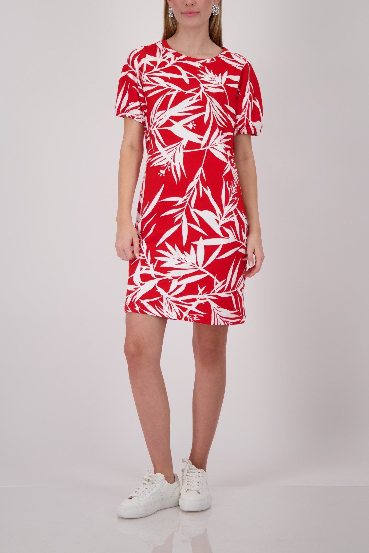 Monari Shirtkleid Kleid Blätter allover Regular fit mit Blättermuster