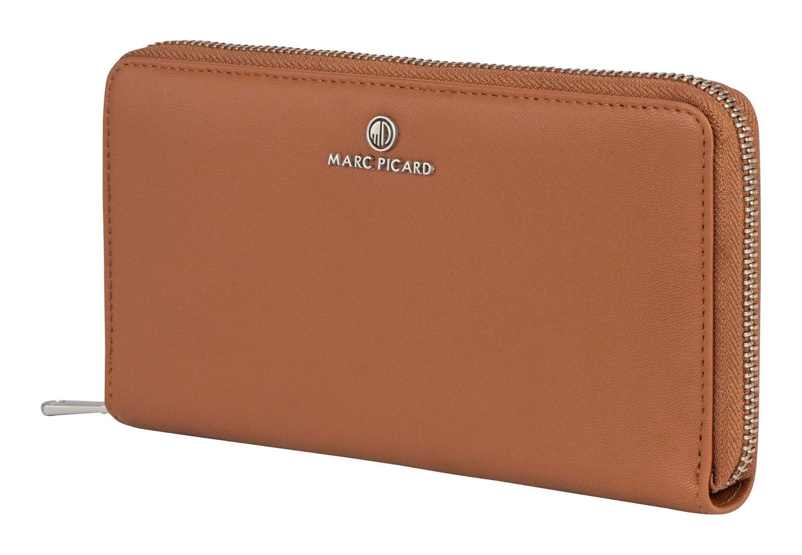 Marc Picard Geldbörse Zip Wallet, aus echtem Lammleder mit RFID-Blocker Schutz