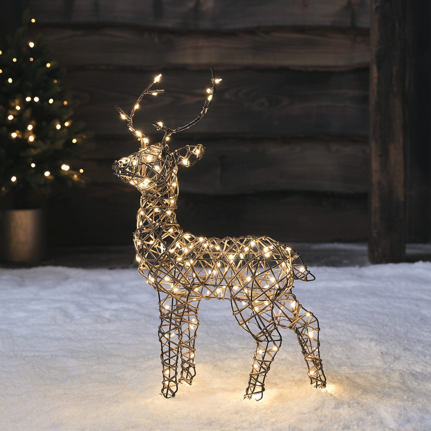 Lights4fun LED-Dekofigur Mini LED-Rentier Hirsch Studley günstig online kaufen