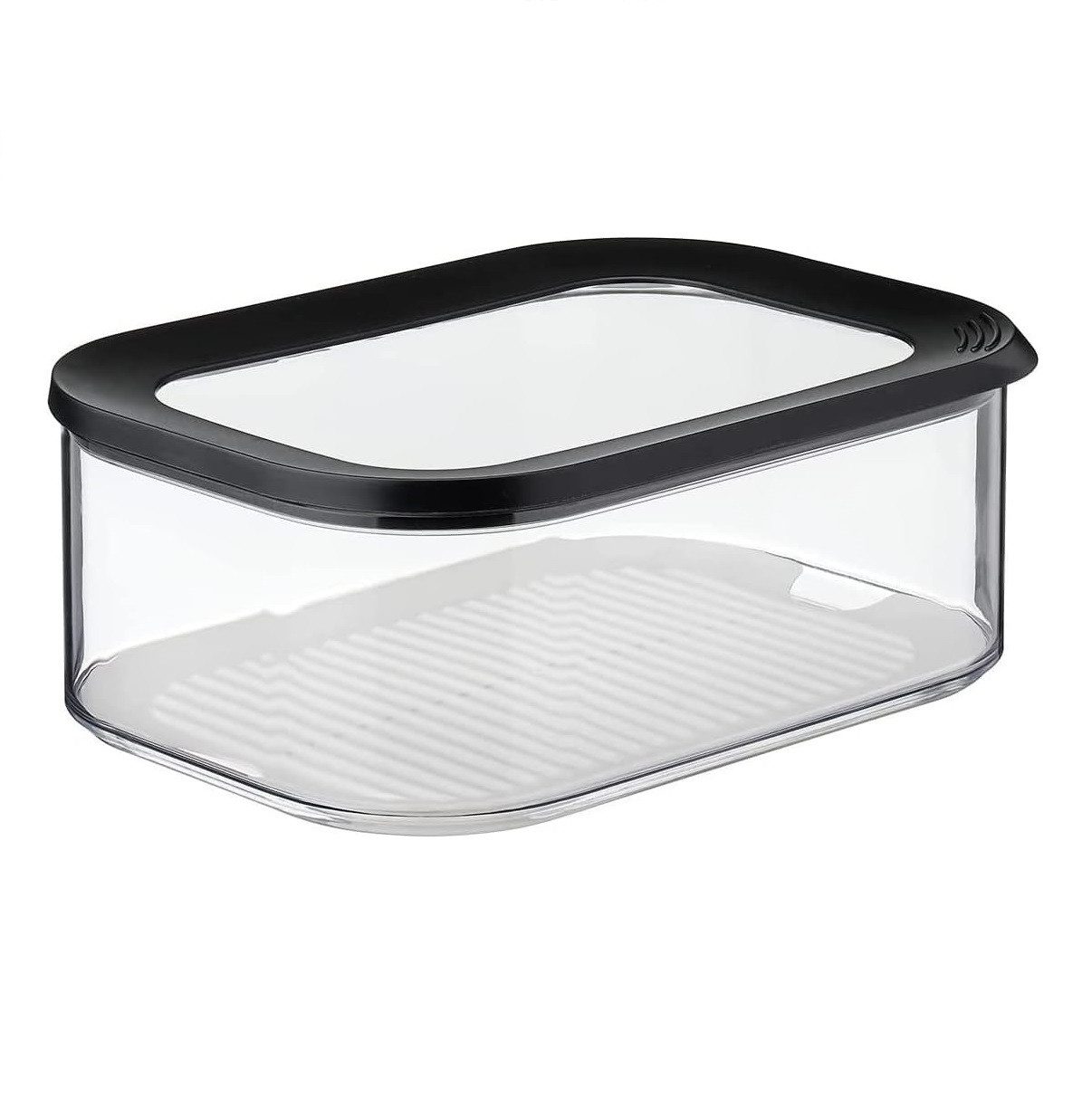 Mepal Vorratsdose Meat and Cheese Set Nordic Black, Modula Vorratsdosen mit Deckel, Styrol-Acrylnitril (SAN), Polyethylen (PE), Anti-Kondensationseinsatz, luftdicht & spülmaschinenfest