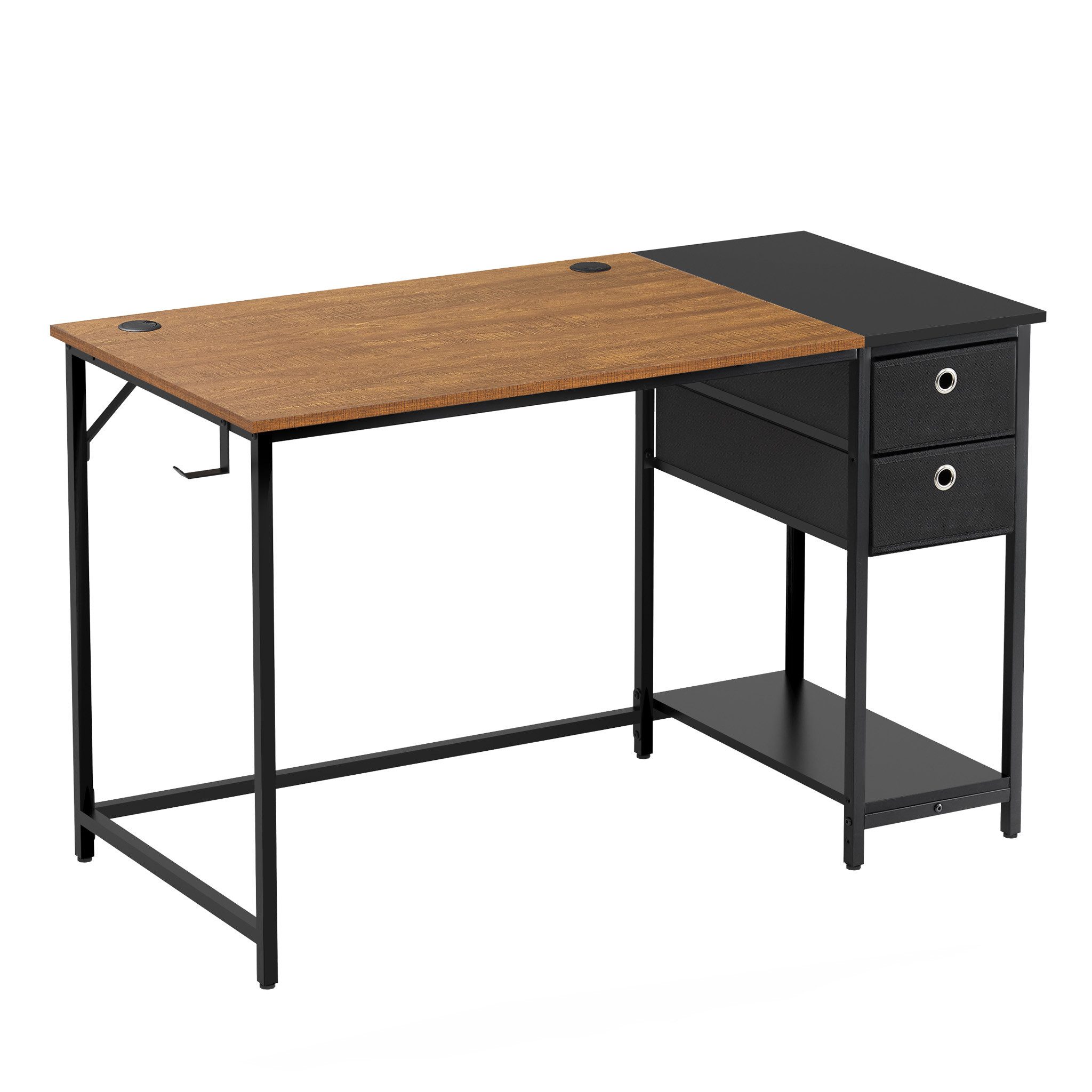 Mondeer Schreibtisch Computertisch, mit 2 Schubladen und Regal links oder r günstig online kaufen