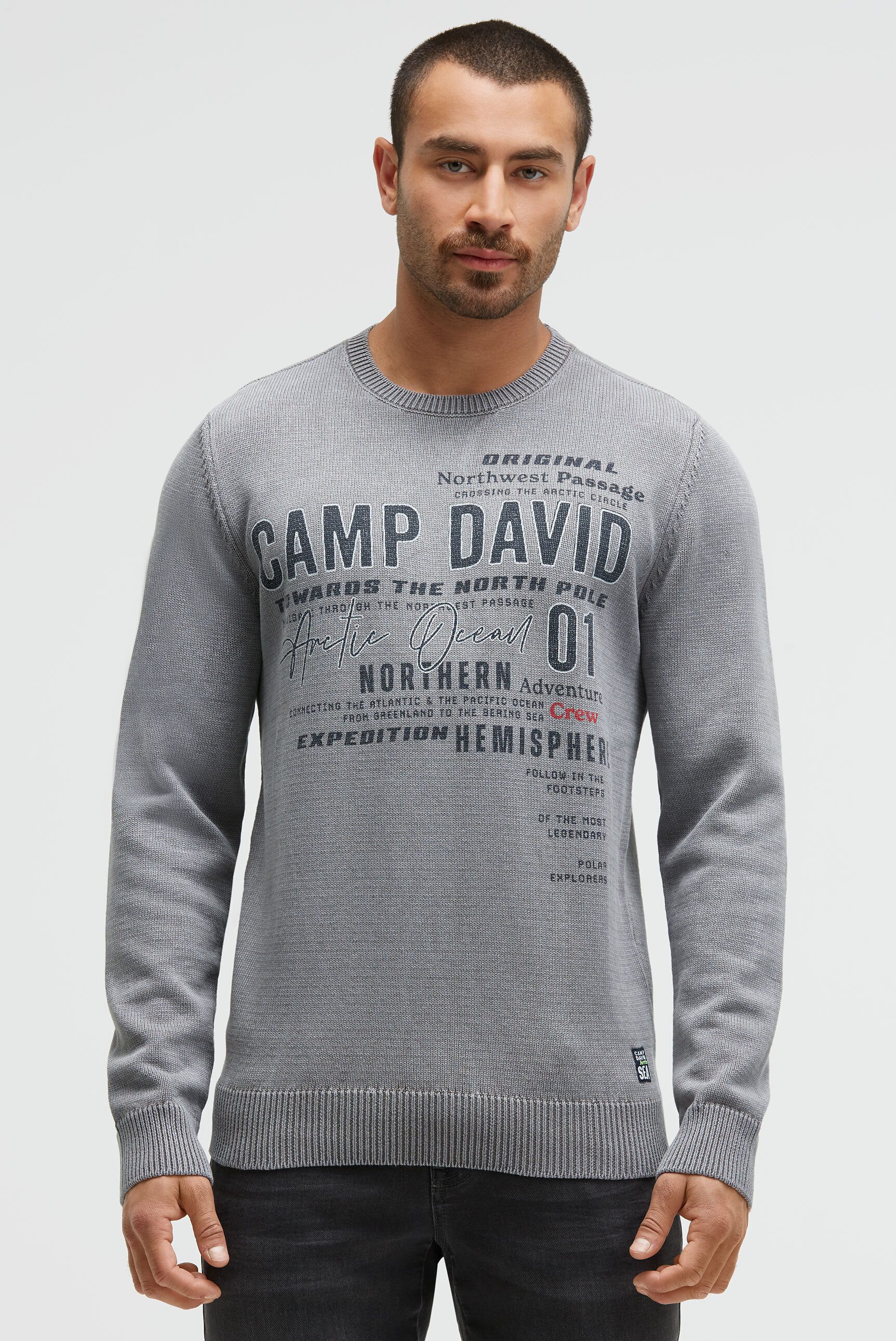 CAMP DAVID Rundhalspullover aus Baumwolle günstig online kaufen