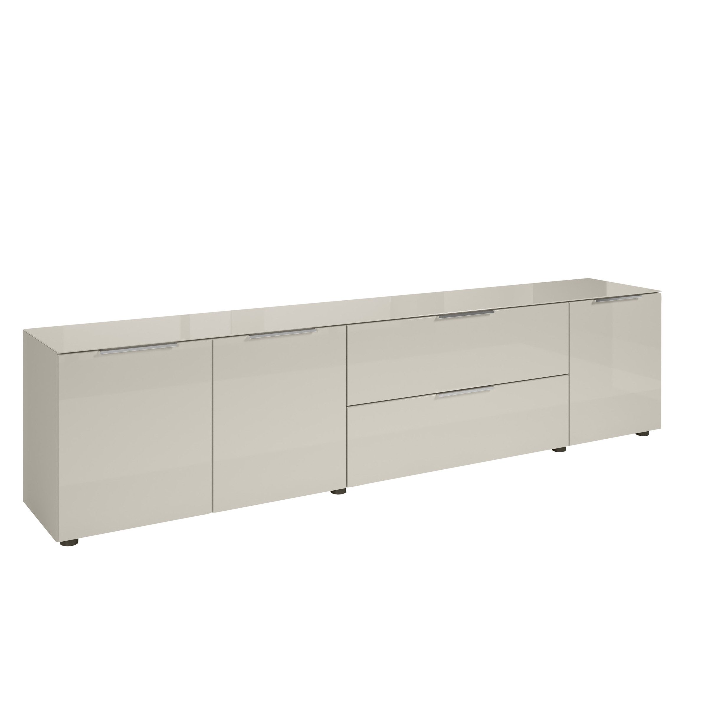 Bega Consult Lowboard Glasfronten in Kaschmir - 226x55x40cm (BxHxT)