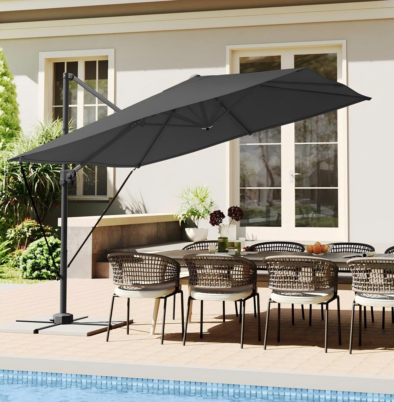 SONGMICS Sonnenschirm, LxB: 270,00x270,00 cm, Ampelschirm, günstig online kaufen