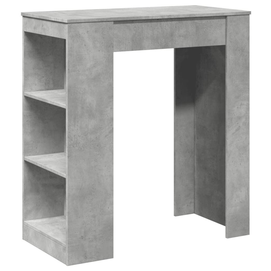 vidaXL Esstisch Bartisch mit Regal Betongrau 95x47x103,5 cm Holzwerkstoff (1-St)