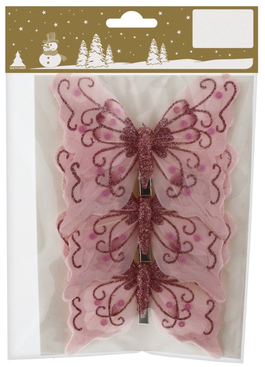 Trend Line Weihnachtsfigur Schmetterling mit 11 Stück 3 x cm, 10 Clip