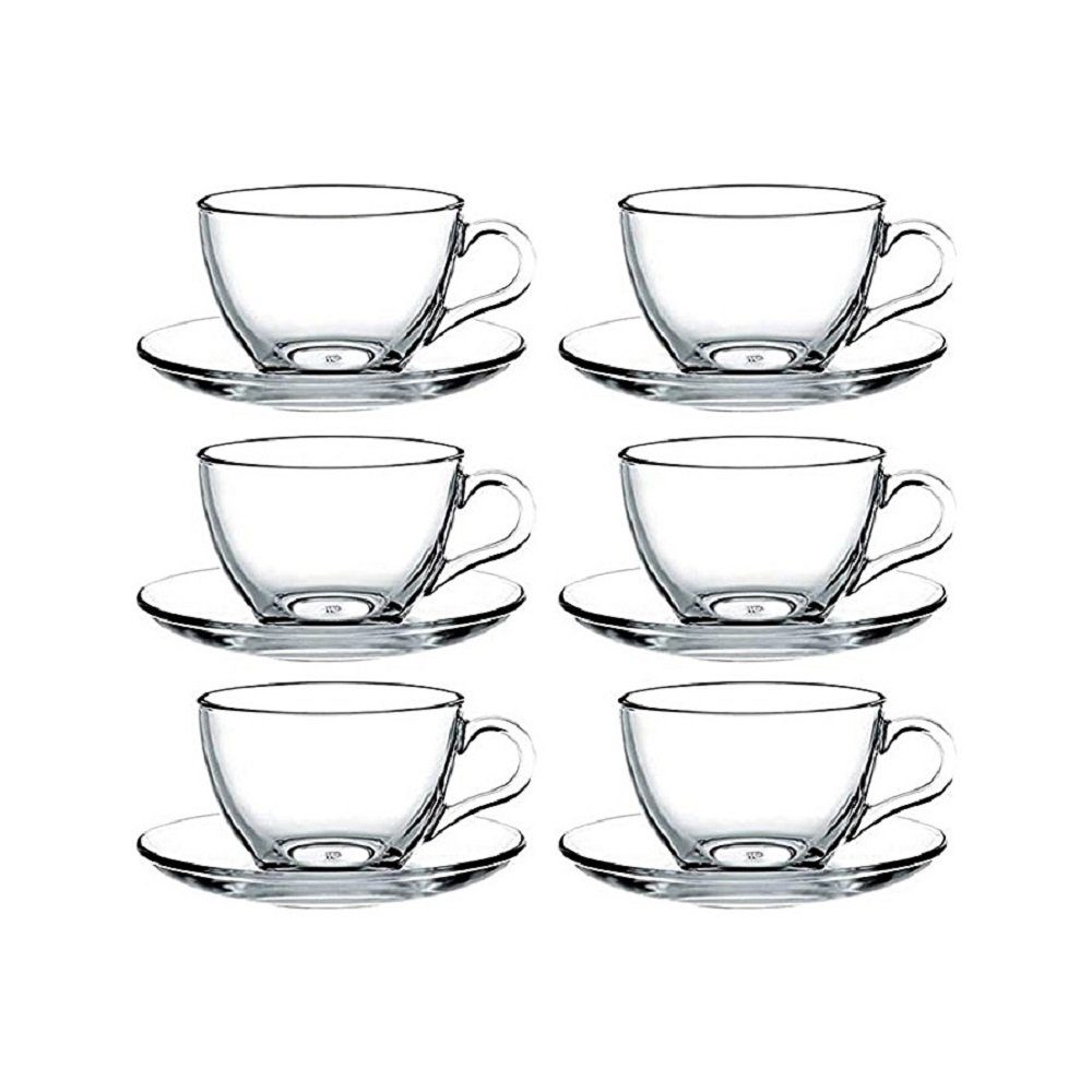 Pasabahce Kaffeeservice 6er Set Basic Espresso Tassen Set 90ml Kaffeeset transparent (12-tlg)